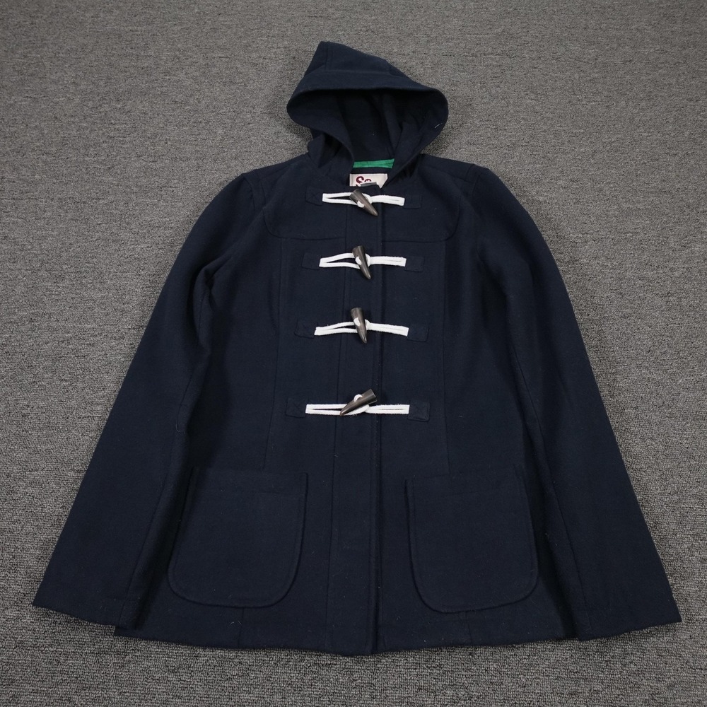 SO Coat Womens Juniors Medium Navy Blue Hooded Toggle Button Twill‎ Duffle Parka